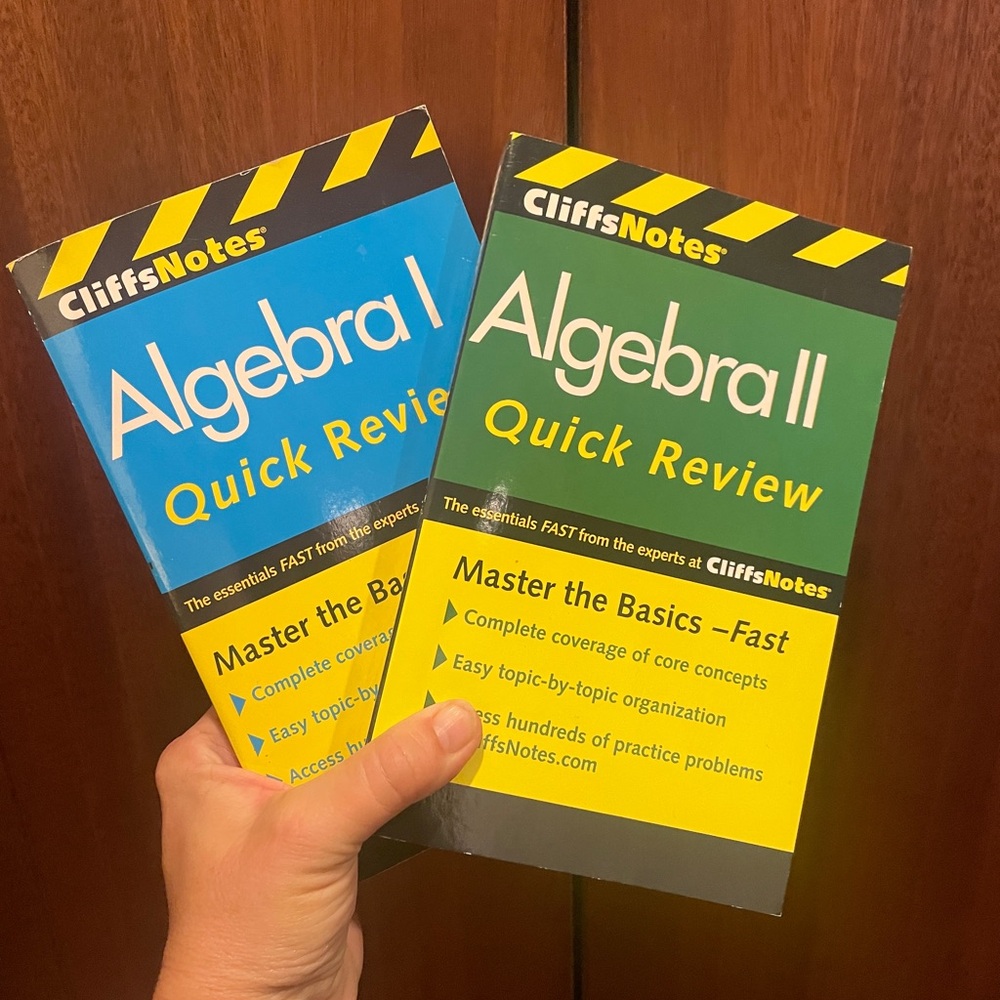 Two Paperback Books Cliffs Notes Algebra I and II Quick Review